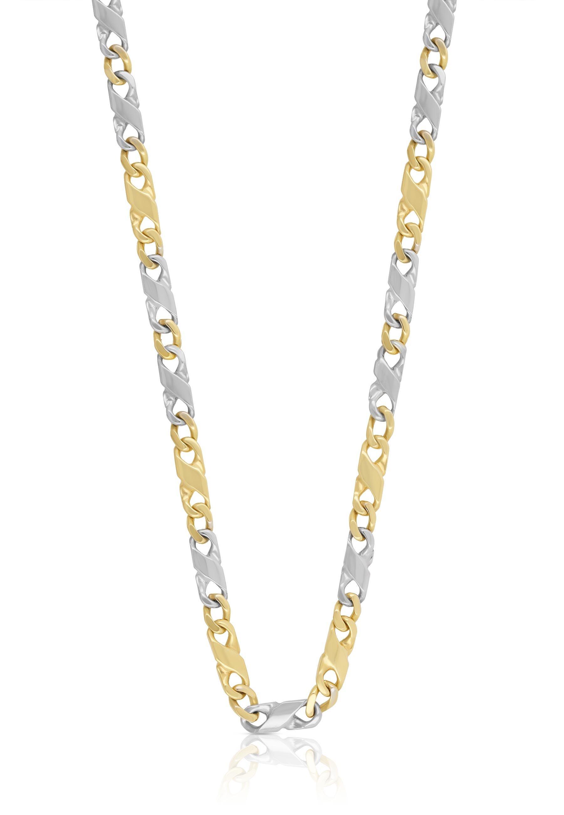 MUAU Schmuck  Collier Carrera Bicolor Gelb-/Weissgold 750, 4mm, 45cm 