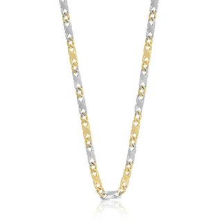 MUAU Schmuck  Collier Carrera bicolore jaune/blanc or 750, 4mm, 45cm 