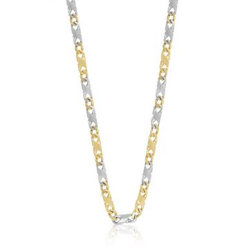 Collier Carrera Bicolor Gelb-/Weissgold 750, 4mm, 45cm