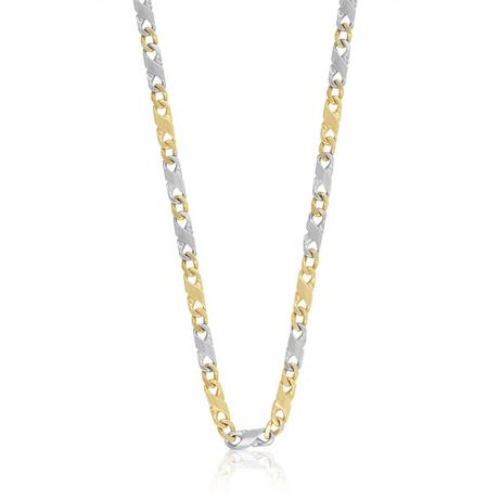 MUAU Schmuck  Collier Carrera bicolore jaune/blanc or 750, 4mm, 45cm 