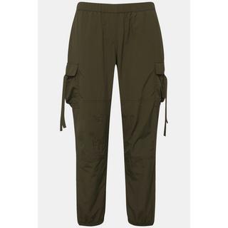 Ulla Popken  Pantaloni cargo con stile utility con cintura elastica e orli elastici 