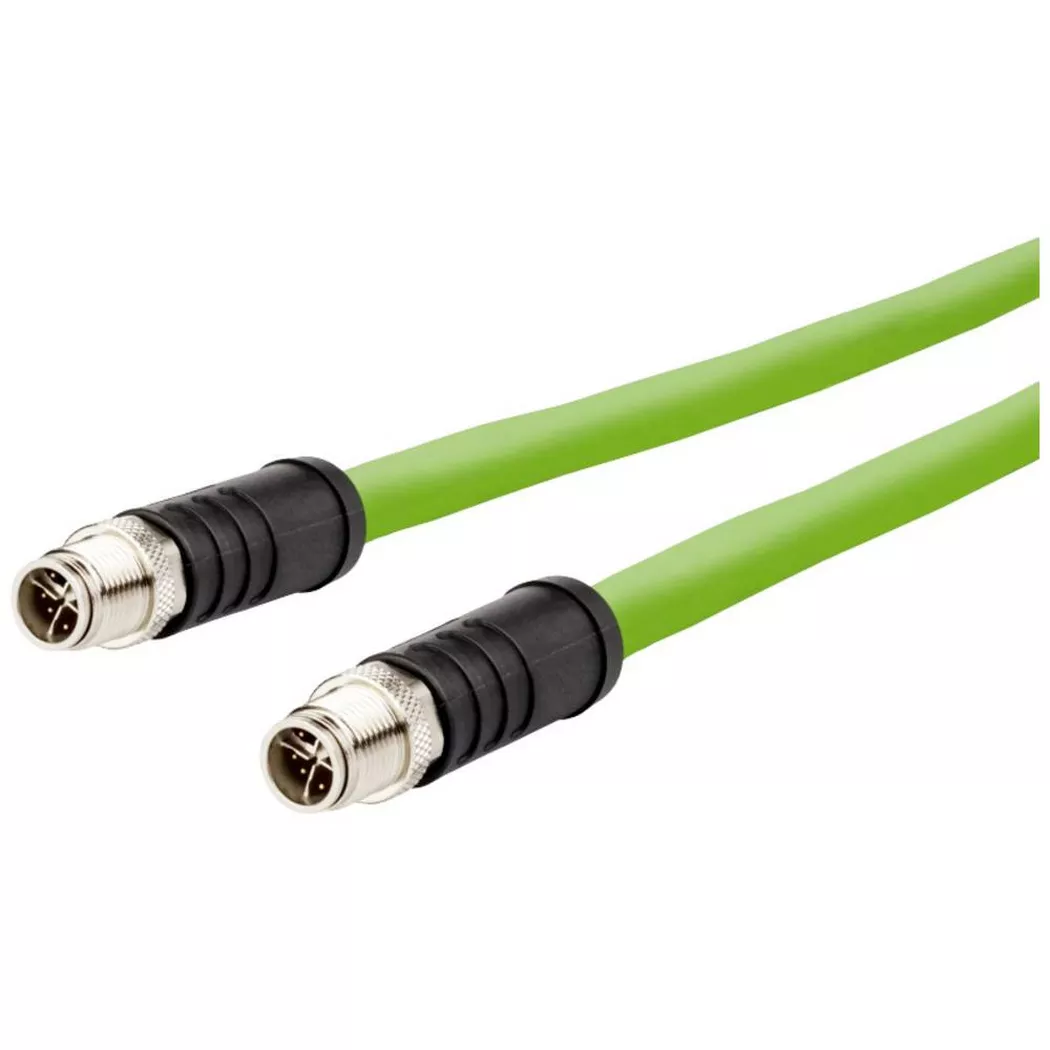 METZ CONNECT - M12 Industrial Ethernet Leitung, X-kodiert, 2.0 m, M12 Stecker gerade - M12 Stecker gerade, Grün, One Size