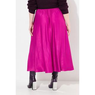 Ulla Popken Jupe Midi Satin Silhouette A Ceinture Élastique Cordon de Serrage  