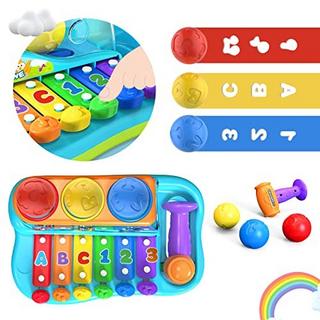 Activity-board  Xylophon mit Hammerspiel Spielzeug, Xylophon Baby Musikspielzeug ab 1 Jahr 