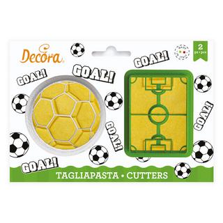 Decora Tagliabiscotti Calcio e campo da gioco 2 pezzi  