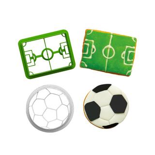 Decora Tagliabiscotti Calcio e campo da gioco 2 pezzi  