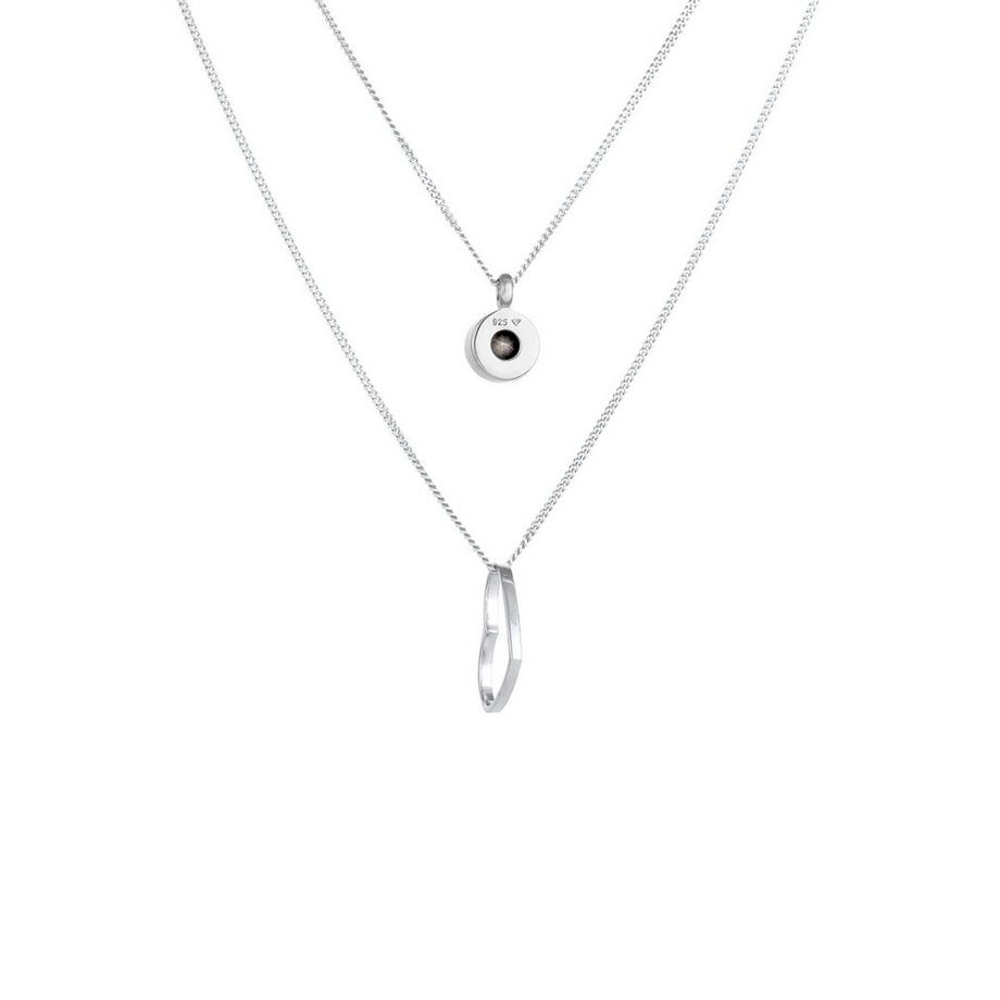Elli  Collier Collier Femme Layering Avec Pendentif Coeur Et Cristal 