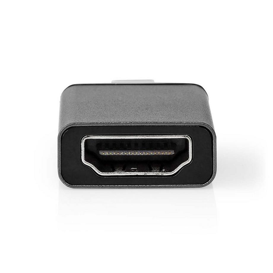 Nedis  Adaptateur USB-C™ | USB 3.2 Génération 1 | USB-C™ mâle | Sortie HDMI™ | 4K à 60 Hz | Rond | Nickelé | Noir / Gris | Boîte 