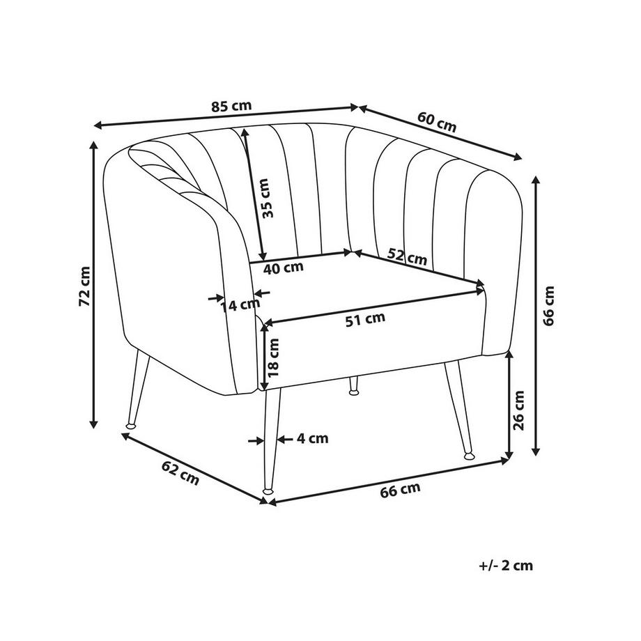Beliani Sessel aus Samtstoff Glamourös LACONIA  