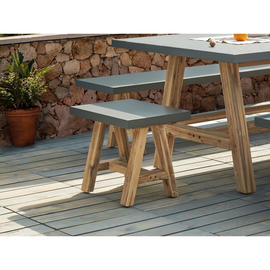 Beliani Tabouret de jardin en Fibre-ciment Industriel TONNARE  