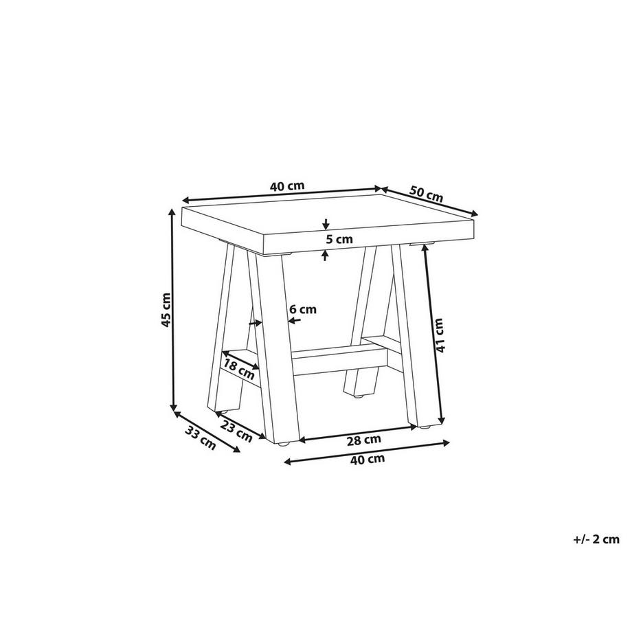 Beliani Tabouret de jardin en Fibre-ciment Industriel TONNARE  