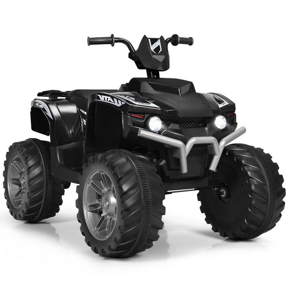 Northix  12V Elektro Kinderquad mit Scheinwerfer Mini Elektroquad mit Musik & Hupe 4 Räder Kinder Quad 2,8-5 km/h für Kinder ab 3 Jahren Schwarz 
