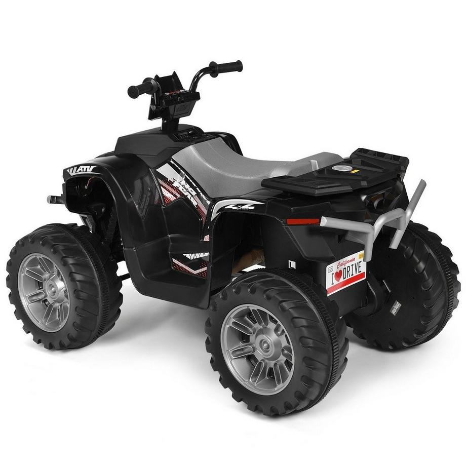 Northix  12V Elektro Kinderquad mit Scheinwerfer Mini Elektroquad mit Musik & Hupe 4 Räder Kinder Quad 2,8-5 km/h für Kinder ab 3 Jahren Schwarz 