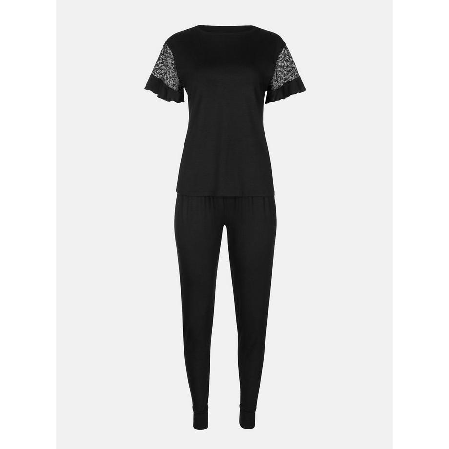 Lisca Pyjama Tenue d'Intérieur Pantalon Top Manches Courtes Smooth  