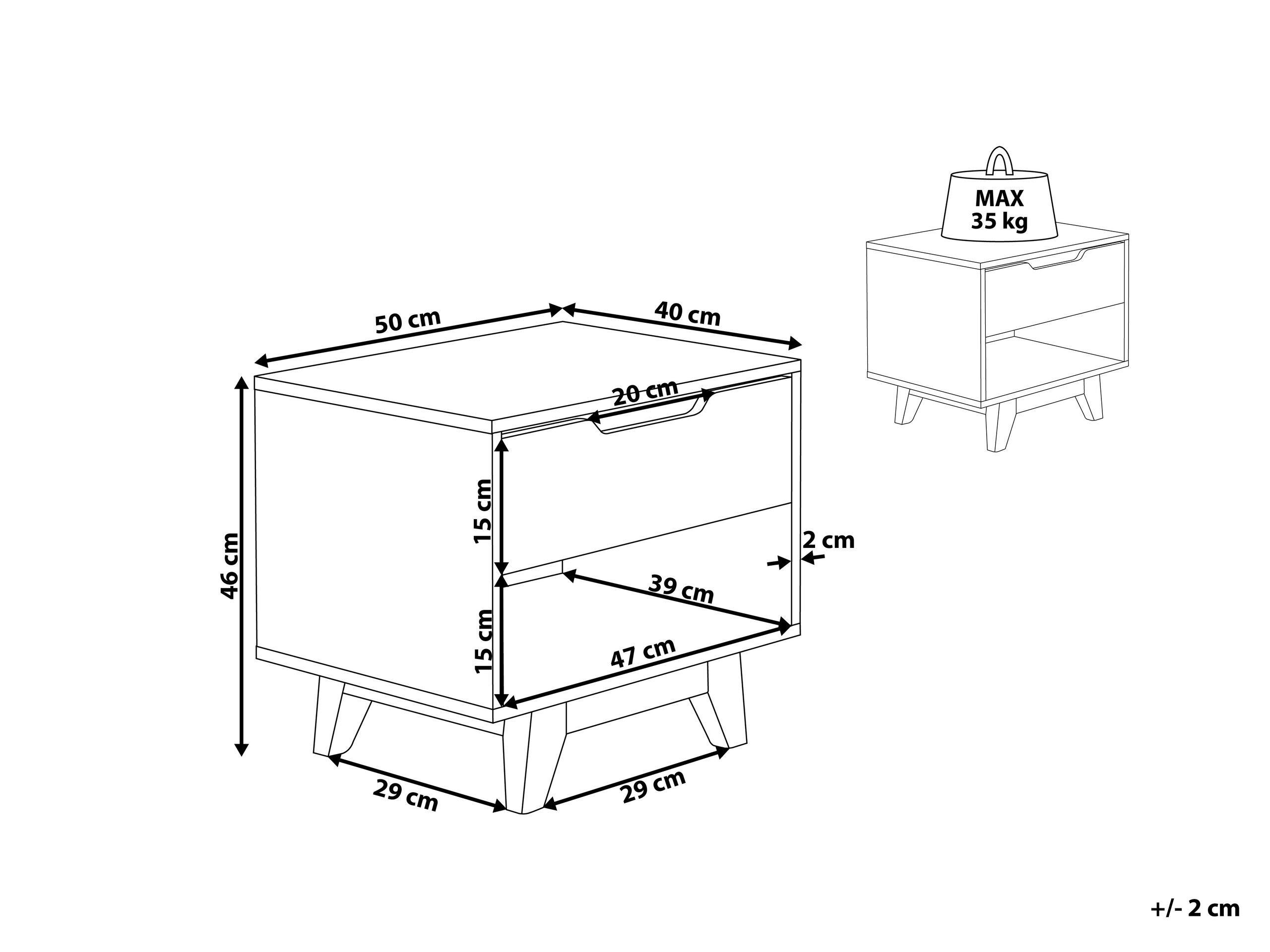 Beliani Nachttisch aus MDF-Platte Modern SPENCER  