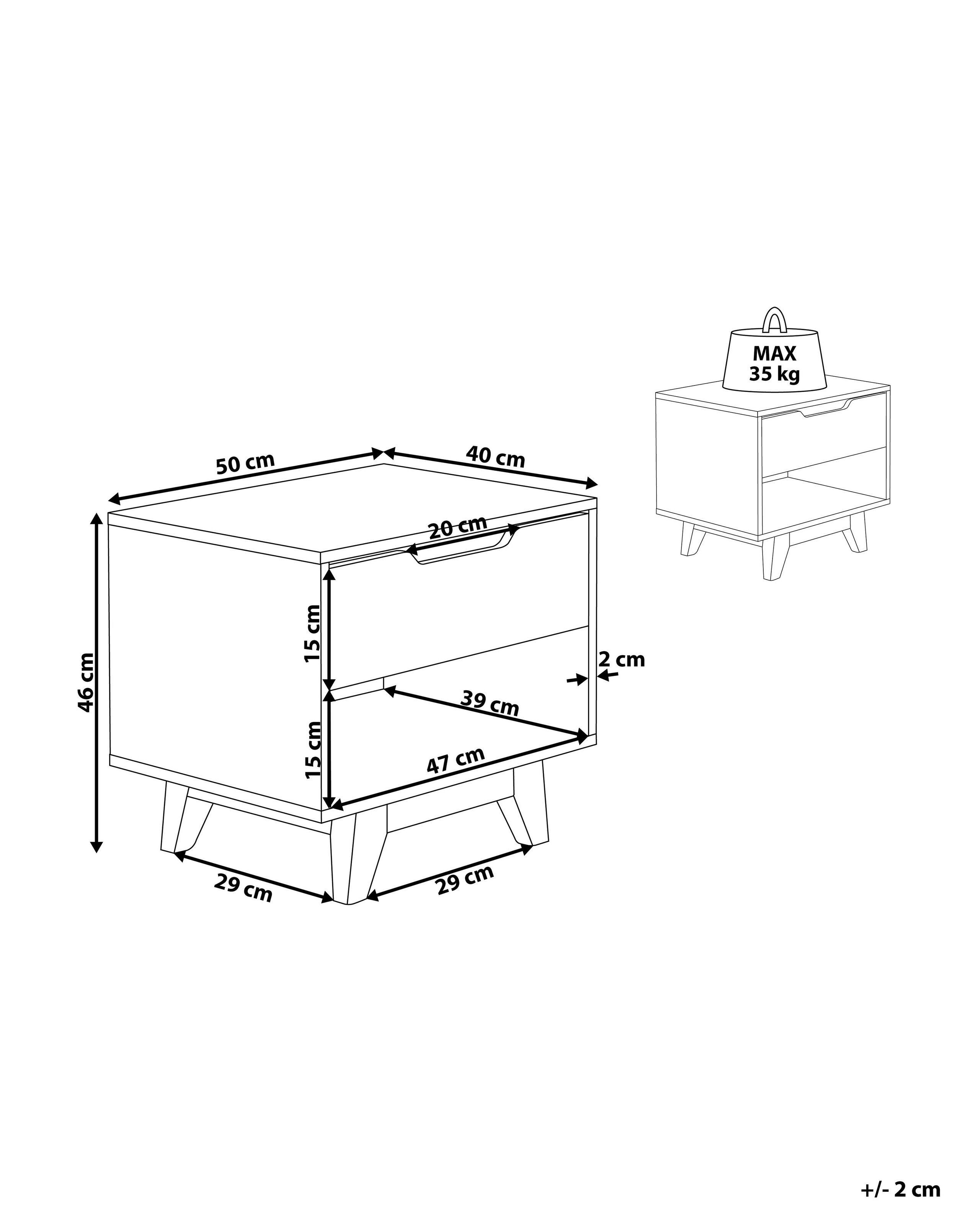 Beliani Table de chevet en MDF Moderne SPENCER  