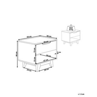 Beliani Table de chevet en MDF Moderne SPENCER  