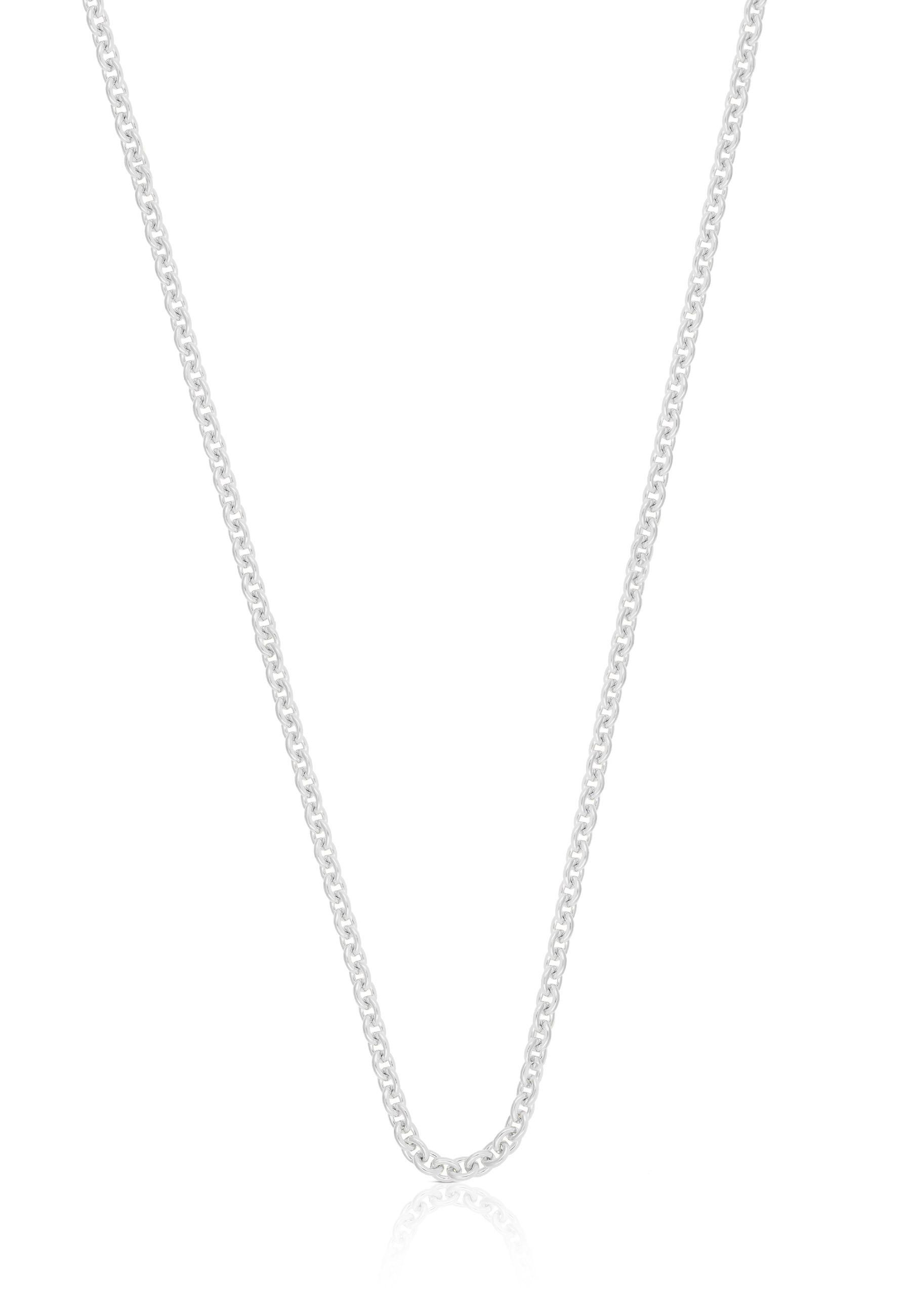 MUAU Schmuck  Collier forçat ronde en or blanc 750, 2.3mm, 38cm 