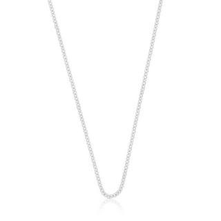 MUAU Schmuck  Collier forçat ronde en or blanc 750, 2.3mm, 38cm 