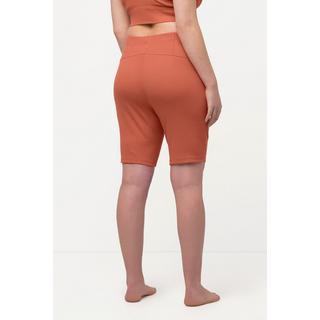 Ulla Popken  Pantaloncini aderenti da yoga in jersey a costine con cotone biologico 