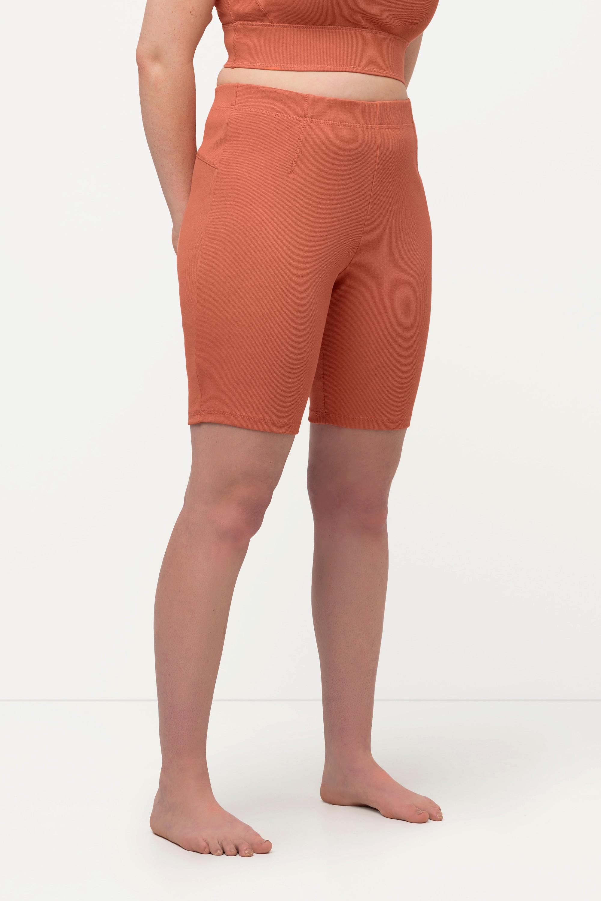 Ulla Popken  Yoga-Radler, Rippjersey, Slim, Biobaumwolle 