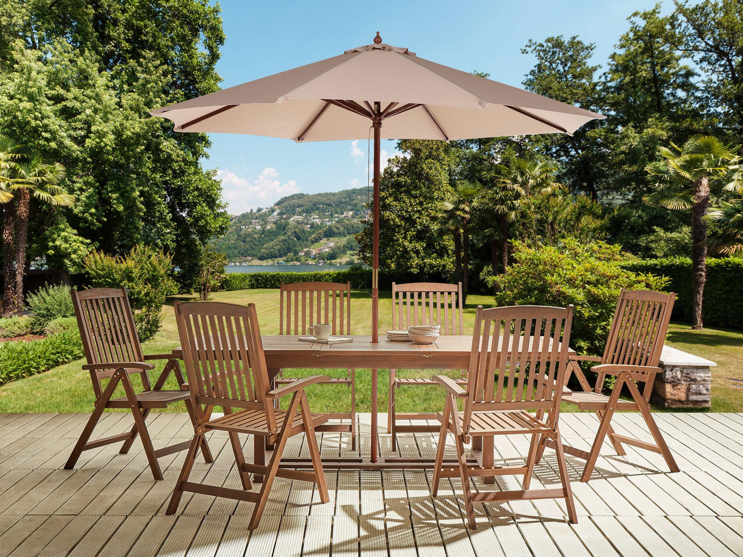 Beliani Set da pranzo da giardino en Legno d'acacia Rustico AMANTEA  