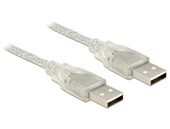 DeLock  0.5m, 2xUSB2.0-A câble USB 0,5 m USB 2.0 USB A Transparent 