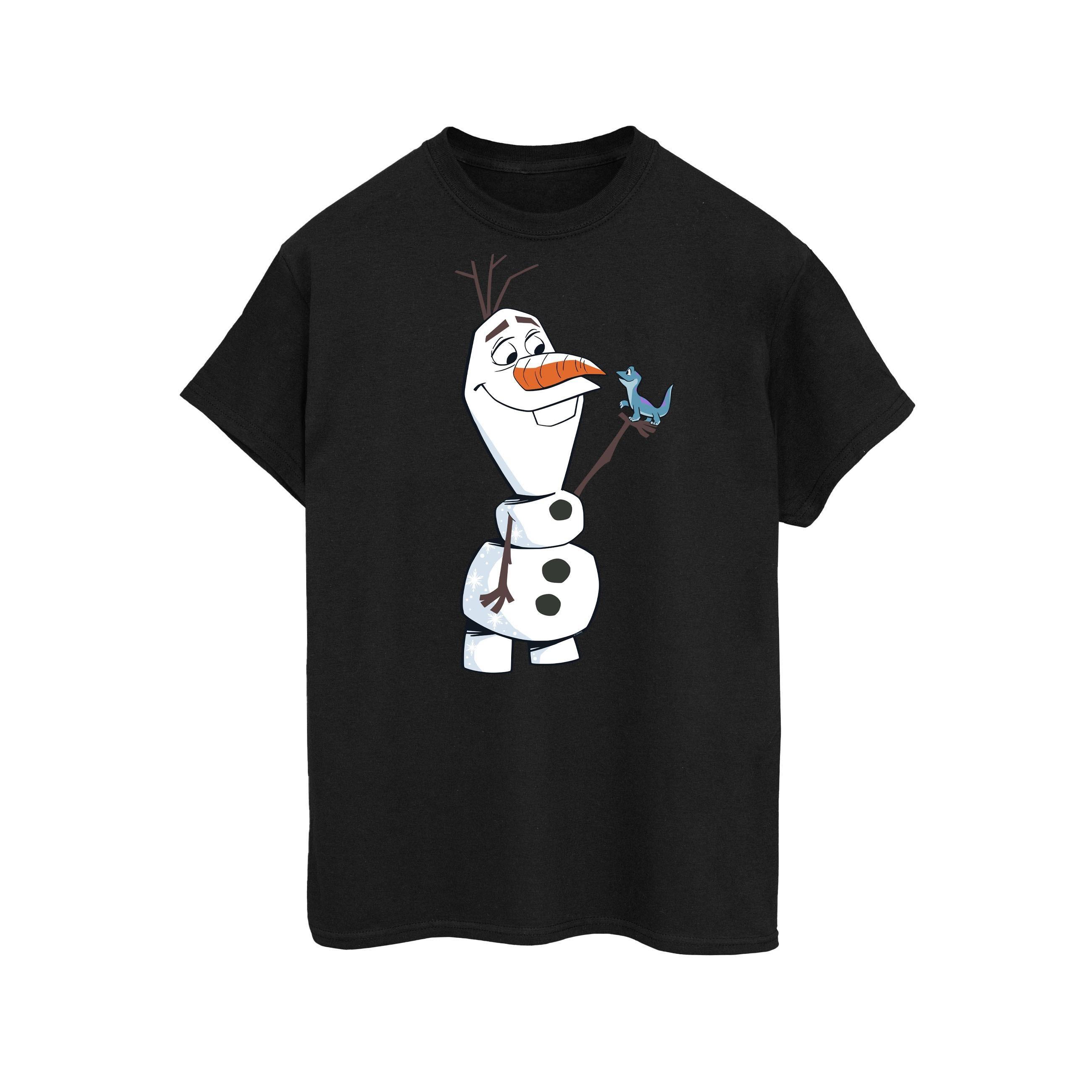 Image of Frozen 2 Olaf And Salamander Tshirt Damen Schwarz XXL