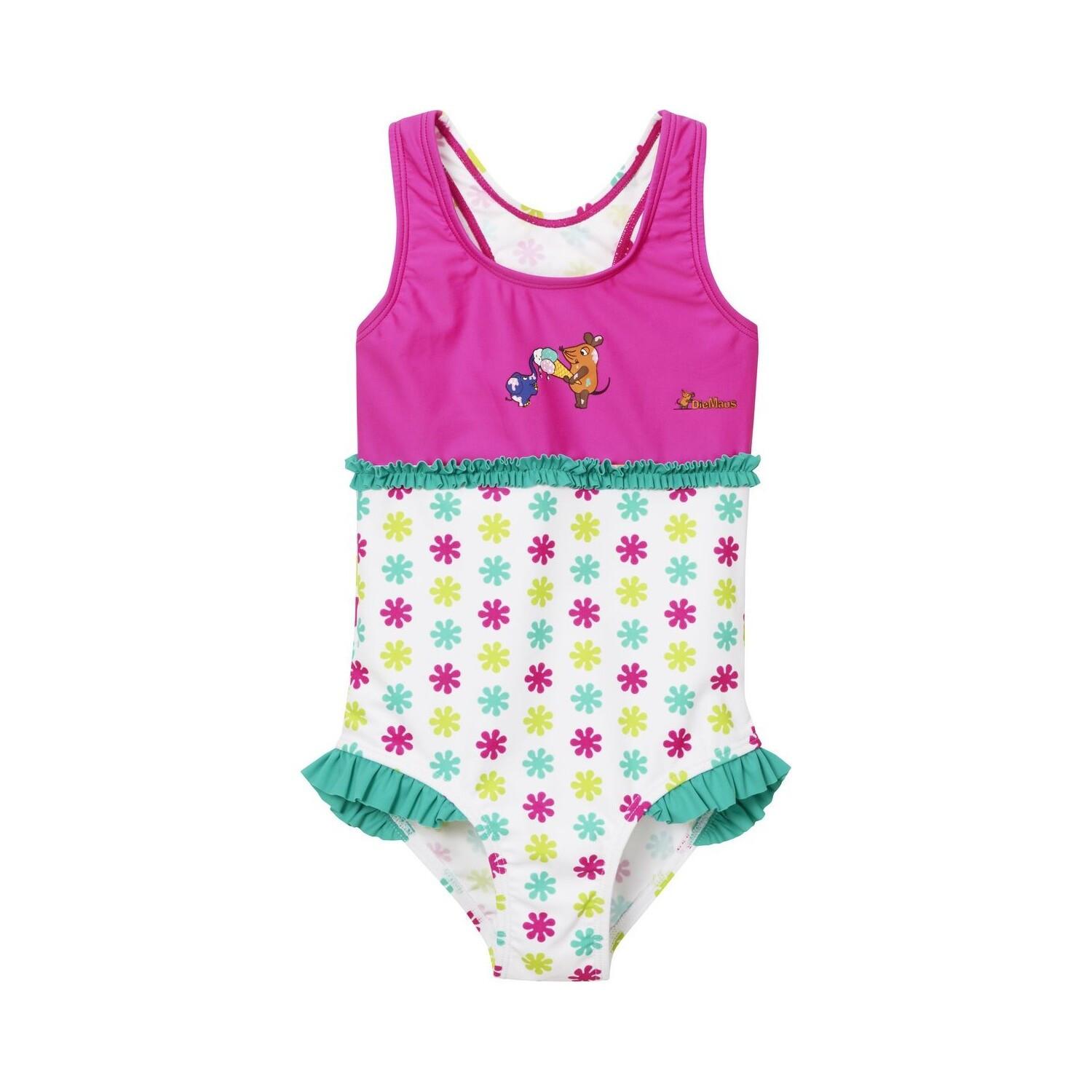 Playshoes  maillot de bain 1 pièce fleurie avec protection uv bébé die maus 