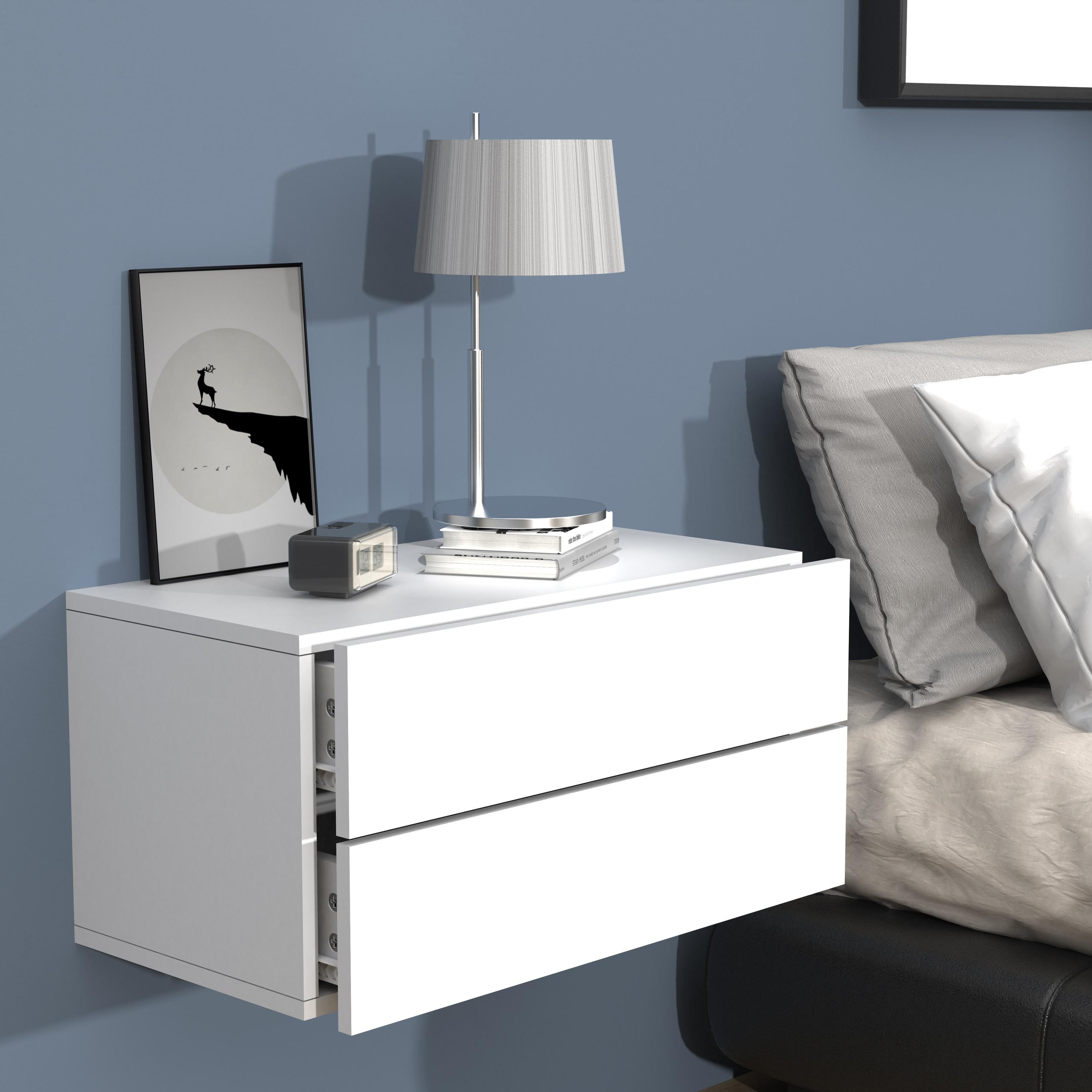 VCM Holz Wandschublade Nachtschrank Wandboard Schublade Konsole Nachttisch Usal L 60 cm  