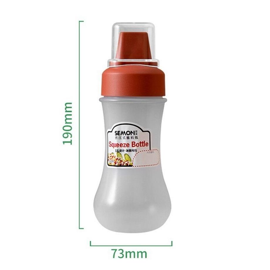 Northio Bottiglia per salsa con tappo a 5 punte - 350 ml  