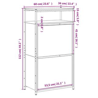 VidaXL Armoire à chaussures bois d'ingénierie  