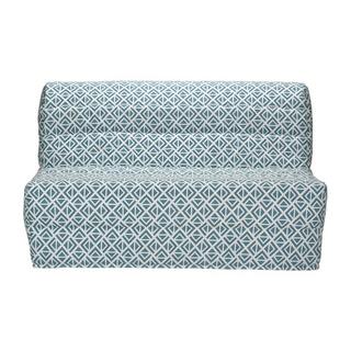 Vente-unique Schlafsofa Klappsofa - Baumwolle - Hellblau - COWBOY II  