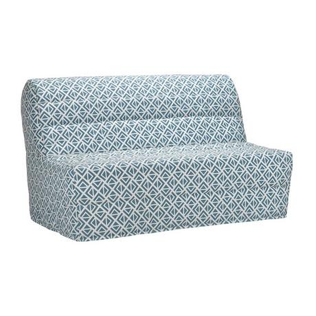 Vente-unique Schlafsofa Klappsofa - Baumwolle - Hellblau - COWBOY II  