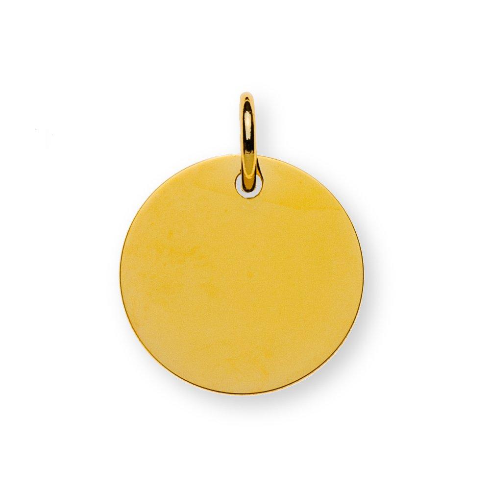 Image of Anhänger Gravurplatte Gelbgold 750 Rund 14mm Damen Gelbgold ONE SIZE