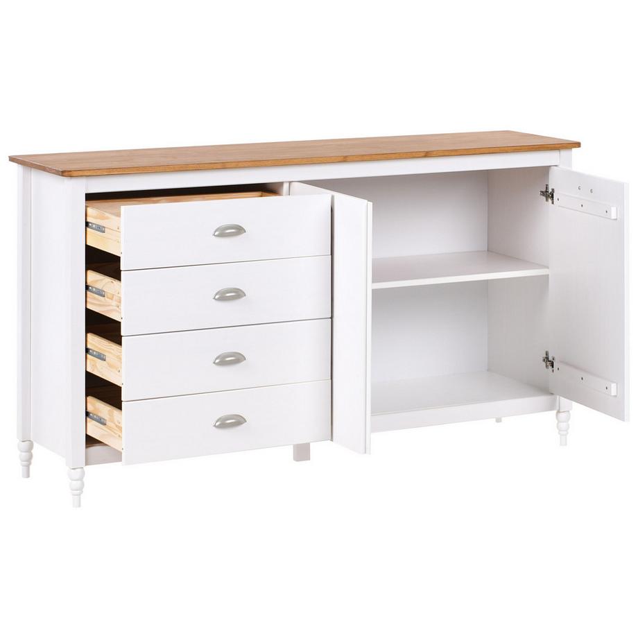 Beliani Commode 2 portes en Bois de pin Scandinave SHILLINGTON  