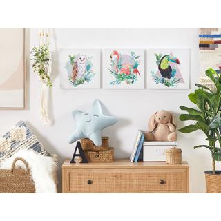 Beliani Lot de 3 toiles en Tissu Moderne MENAKA  