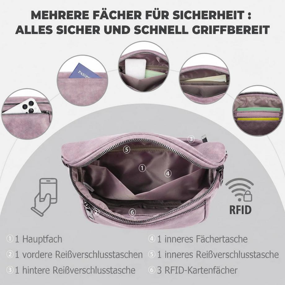 Only-bags.store Ultraleichte Umhängetasche mit mehreren Fächern  