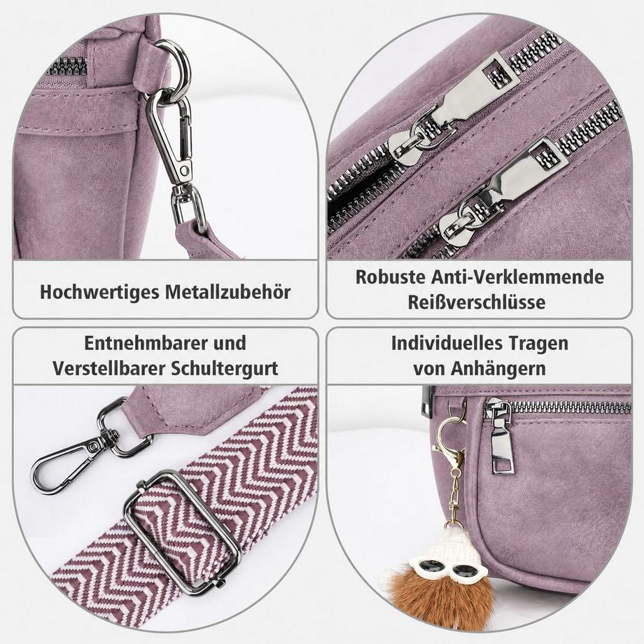 Only-bags.store Ultraleichte Umhängetasche mit mehreren Fächern  