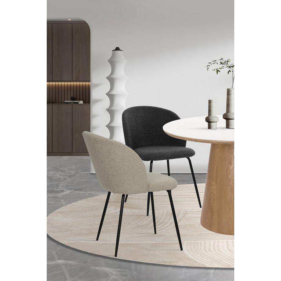 mutoni Chaise Poise noire (lot de 2)  