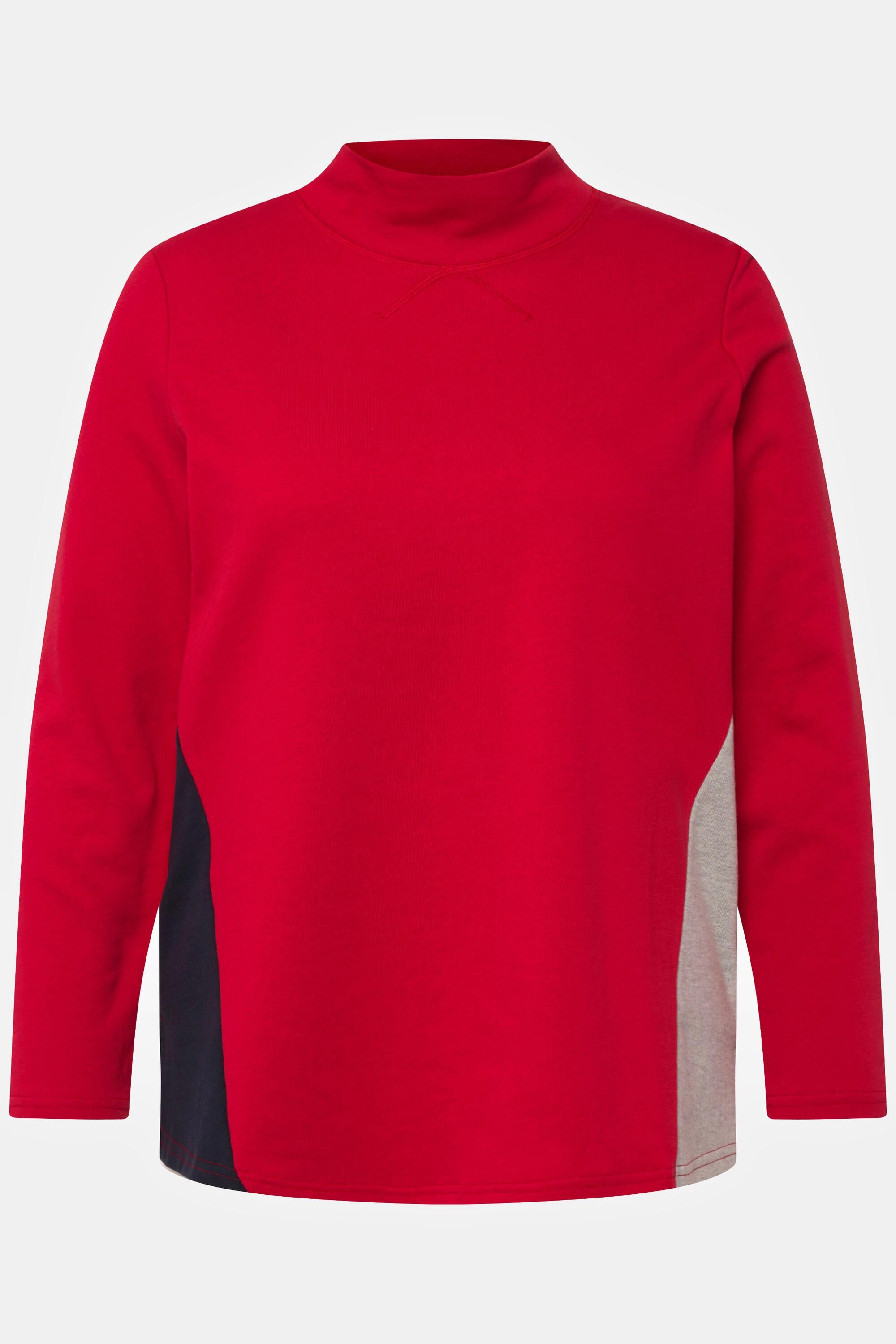 Ulla Popken  Sweatshirt, A-Linie, Stehkragen, Langarm salsa 