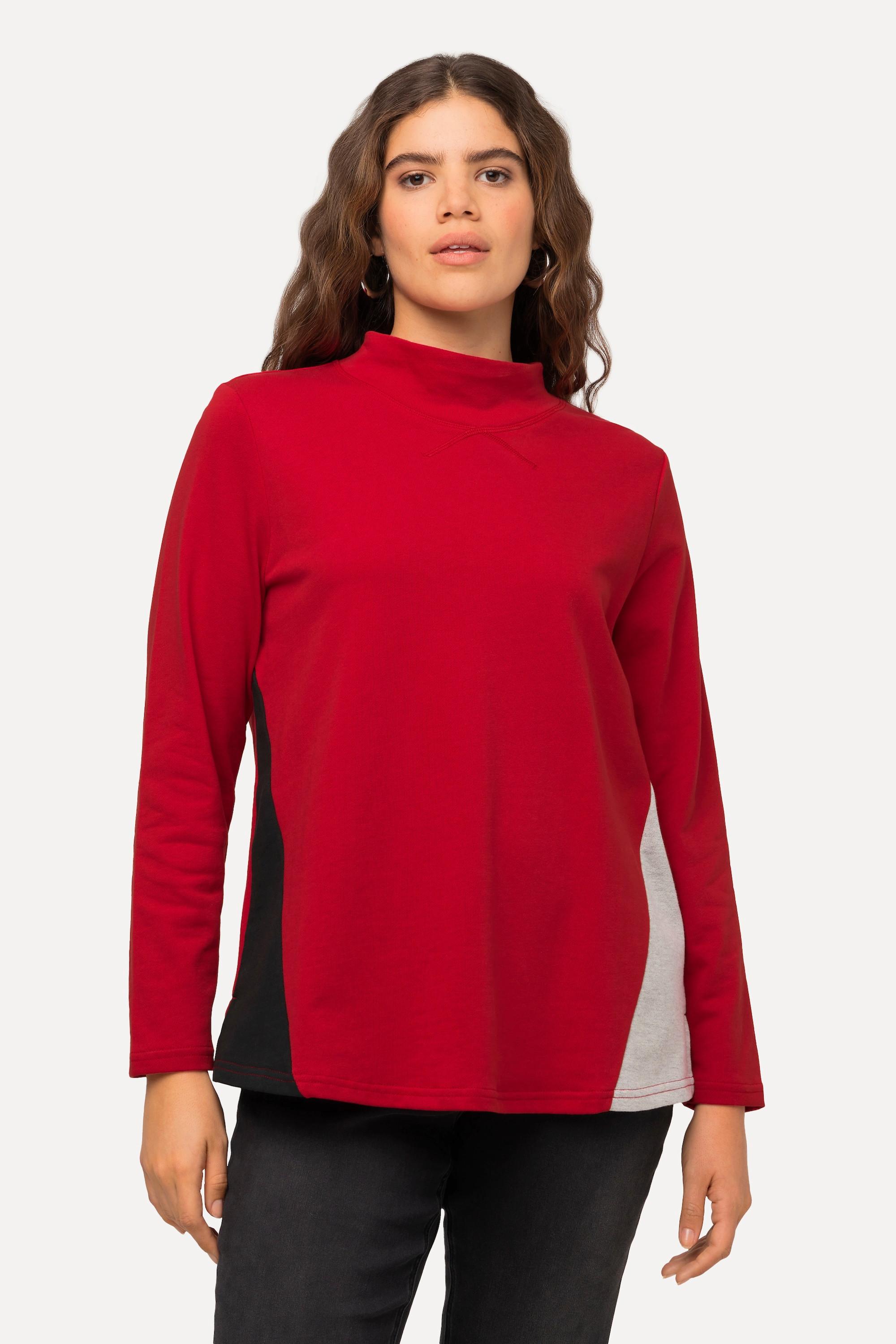 Ulla Popken  Sweat-shirt en A, col montant, manches longues salsa 