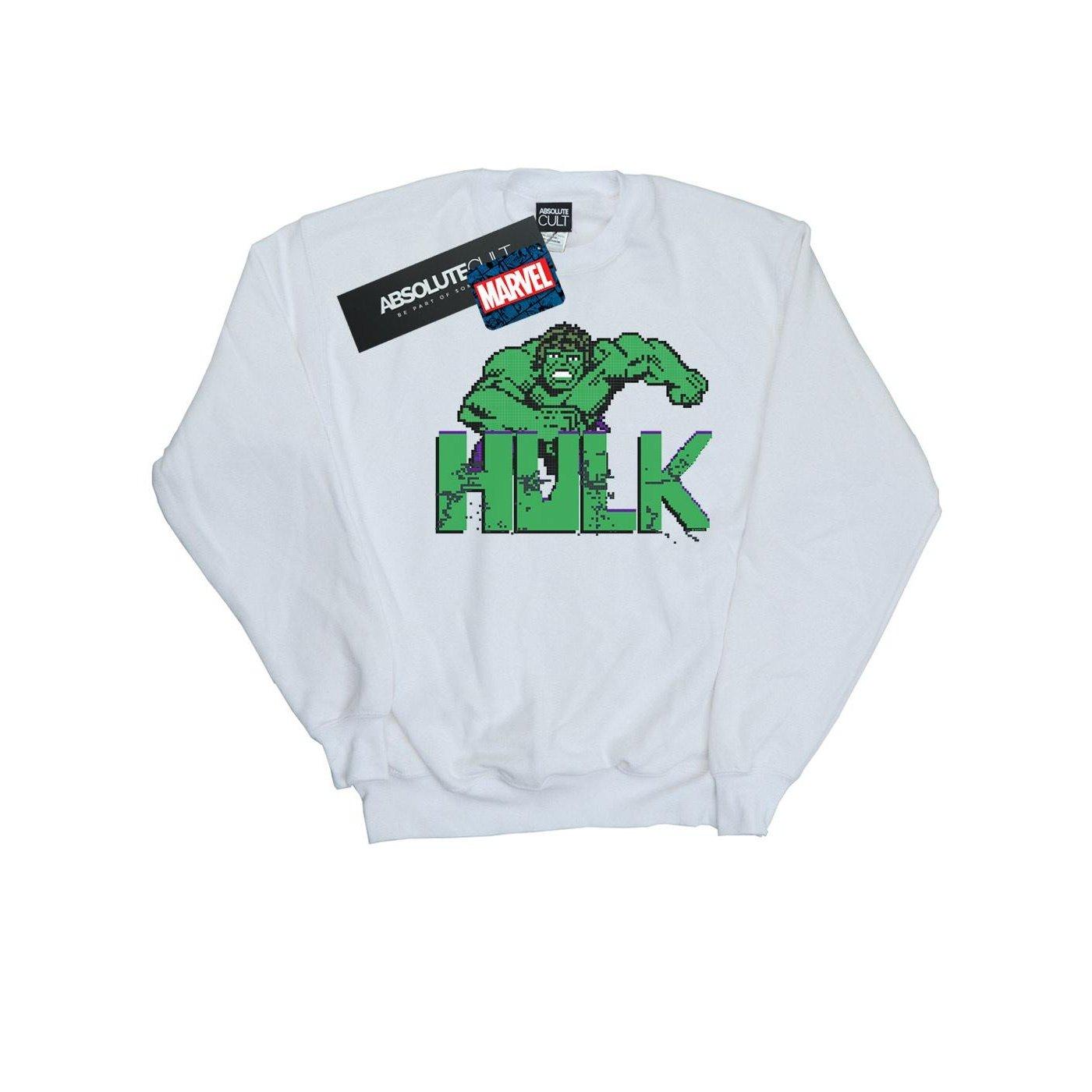 Image of Hulk Pixelated Sweatshirt Unisex Weiss 152-158