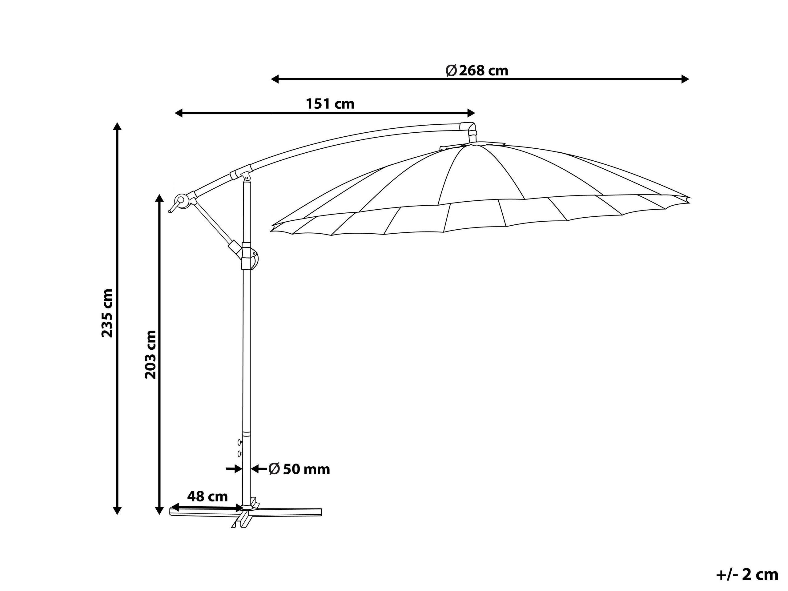 Beliani Parasol suspendu en Polyester CALABRIA  