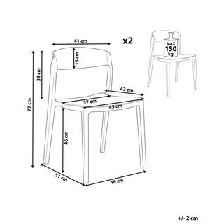 Beliani Esszimmerstuhl 2er Set aus Polypropylen Modern SOMERS  