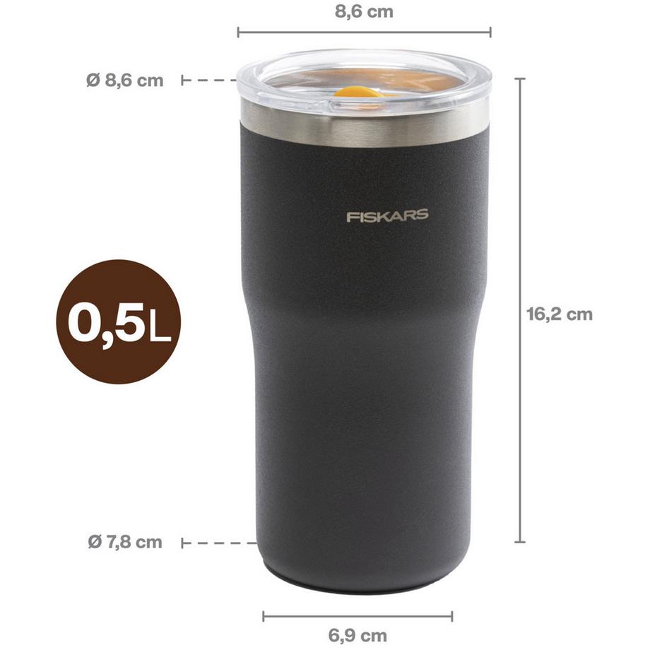 Fiskars Mug thermos noir 0,5 litre Mug à emporter  