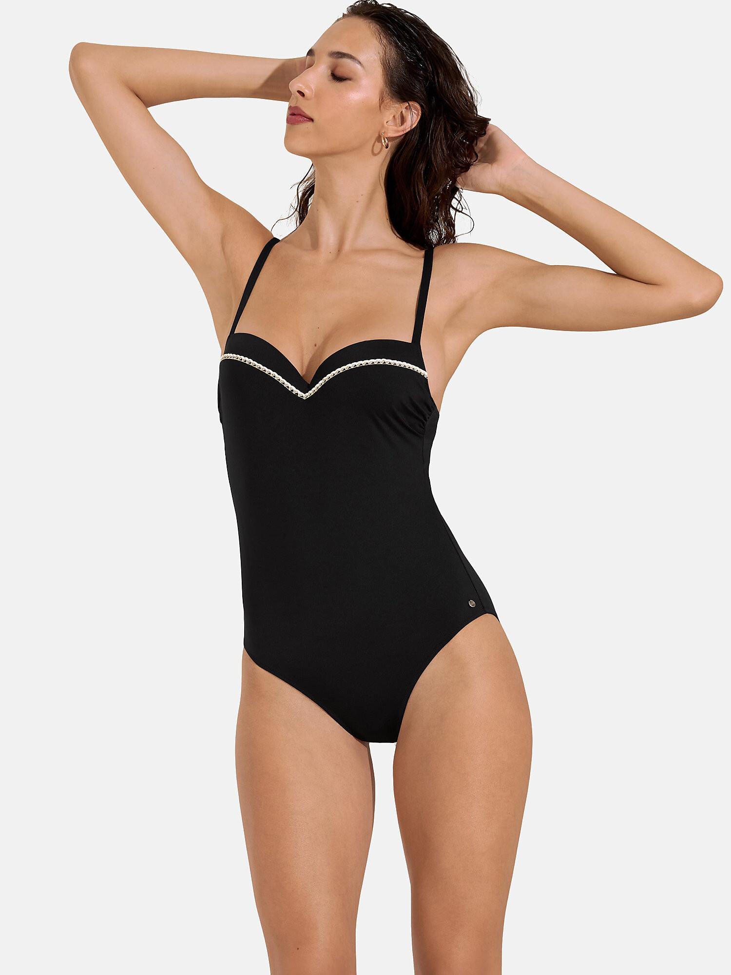 Image of Einteiliger Vorgeformter Verstellbare Träger-bikini Union Island Unisex Schwarz D/44