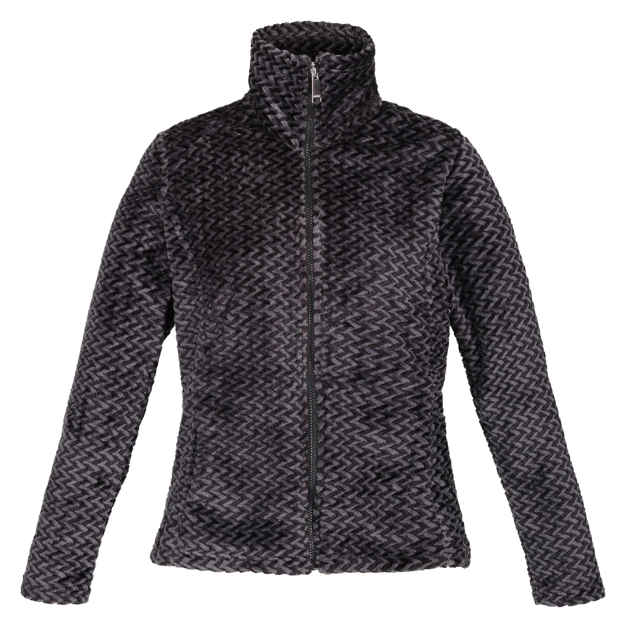 Image of Heloise Fleecejacke, Durchgehender Reißverschluss Damen Schwarz 42