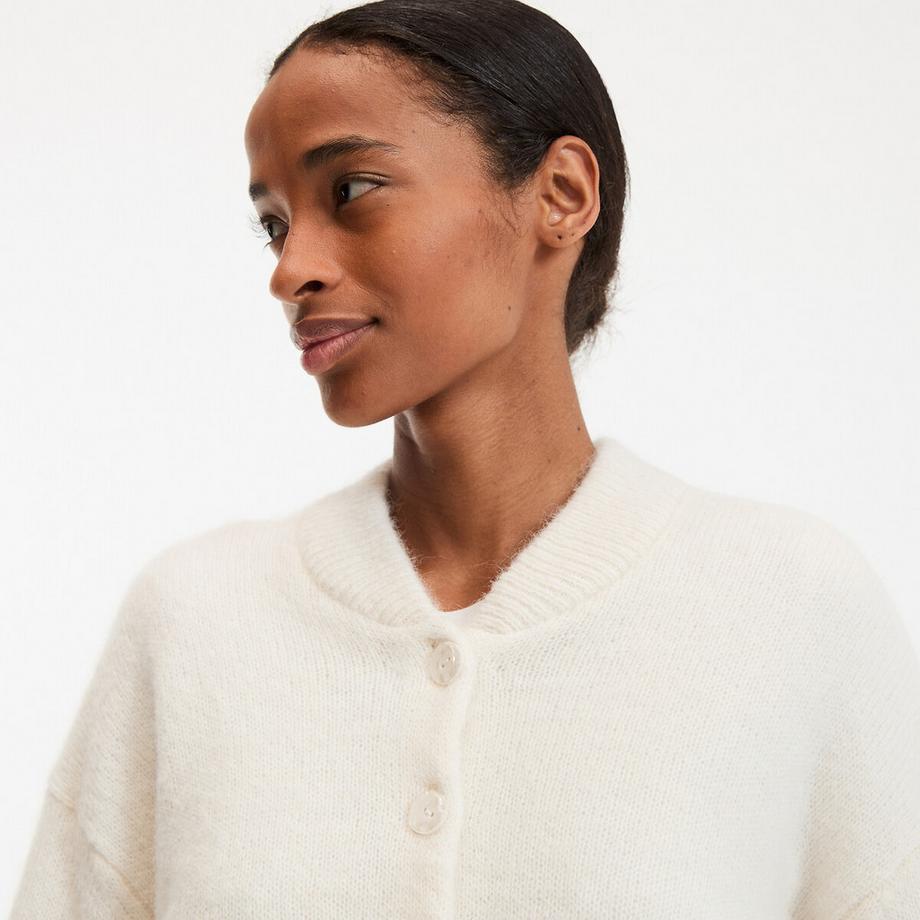 La Redoute Collections Strickjacke Stehkragen  