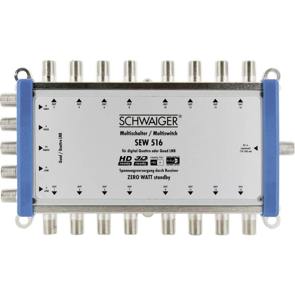 Schwaiger  Schwaiger SEW516 531 SAT multiswitch Ingressi (Multiswitch): 5 (4 satellitare / 1 terrestre) Numero utenti: 16 Funzione 